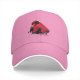 Black Baseball Cap With Playful Black Cat Red Graphic Design