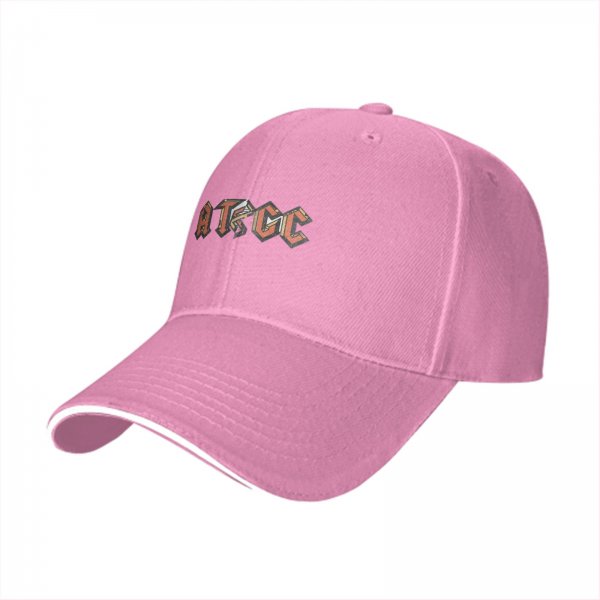 Black baseball cap with stylized ATGC graphic print