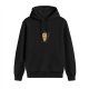 Black Hoodie With Cute Ice Cream Owl Graphic Print