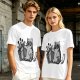 Olive T-Shirt With Cool Cat Wearing Sunglasses Knocking Over Potted Plant