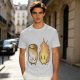 Olive T-Shirt With Cute Roasted Marshmallow And Fire Graphic