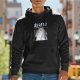 Black hoodie with Totoro forest spirit graphic and Japanese text