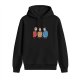 Black Hoodie with Star Trek Themed Cartoon Characters Print