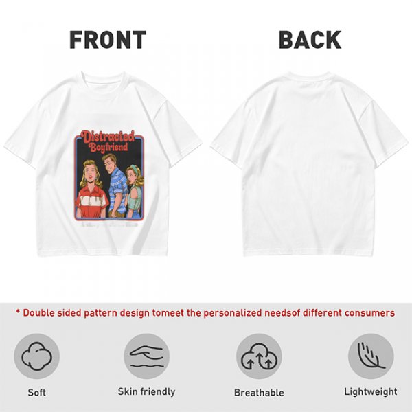 Olive T-Shirt with Distracted Boyfriend Meme Graphic Print