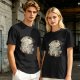 Olive green graphic t-shirt with good friends donut and coffee print